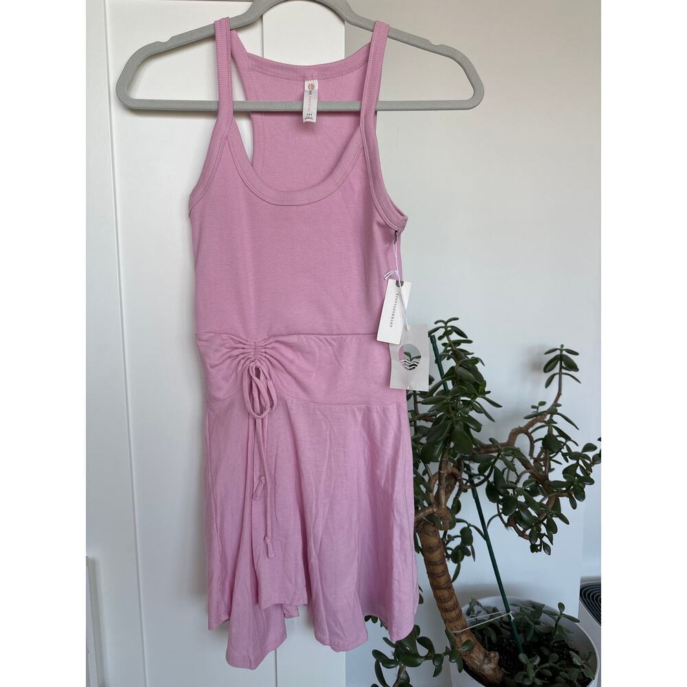 Anthropologie Lavender Pink Mini Dress with Drawstring Waist